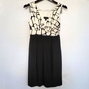 EnFocus Studio Cocktail Dress Size 4 Empire Waist Cream & Black